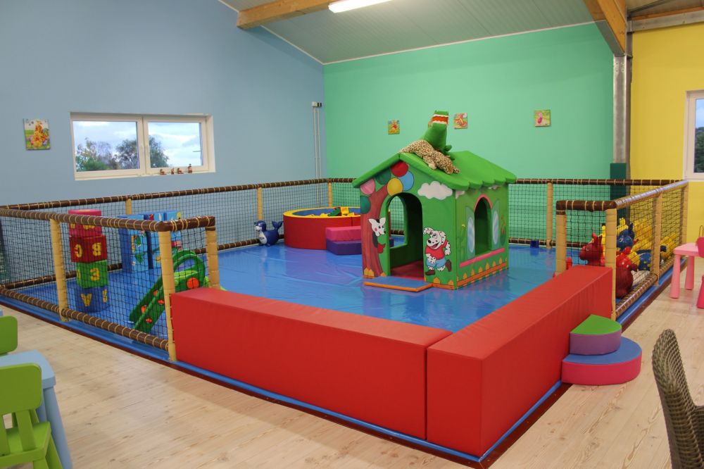 Kids playground with playhouse